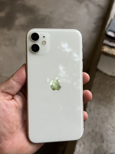 скупка бу телефонов на запчасти: IPhone 11, Колдонулган, 128 ГБ, Ак, Коргоочу айнек, Каптама, 74 %