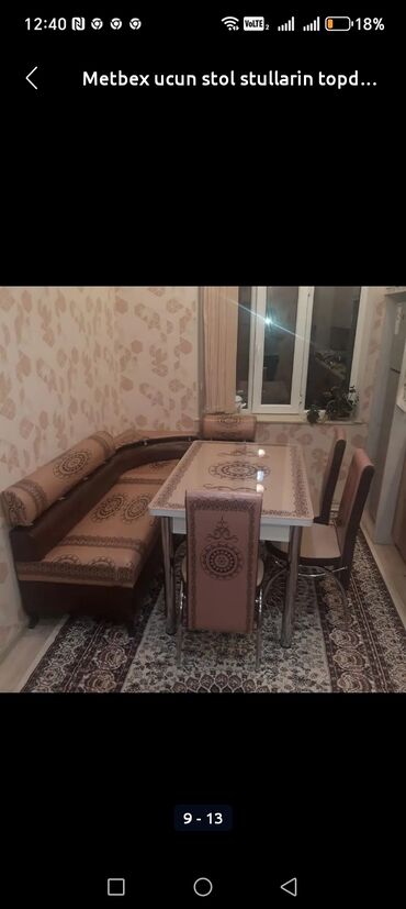 Masa və oturacaq dəstləri: Mətbəx üçün, Yeni, Açılan, Dördbucaq masa, 4 stul — 9