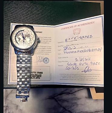 nomrə gedən saat: Orginal serfikat Frederique Constant Geneve – Worldtimer kişi qol — 2