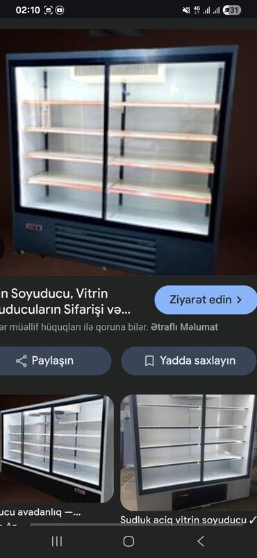 Soyuducu vitrinləri: Bu vitrin soyuducusu məhsulların sərgilənməsi və soyudulması üçün