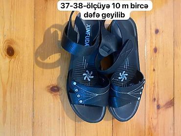 Basanoşka və səndəllər: Qadın sandaleti – XINFUDA - Rəng: qara - Ölçü: 37–38 - Material — 1