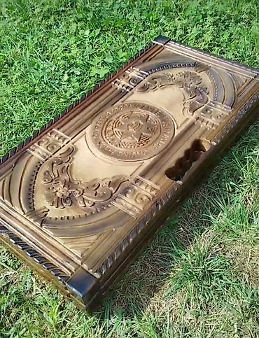 Nərdlər: Əl işı ilə oyma naxışlı taxta nərd/şahmat lövhələri.Daşı,Zəri və — 8