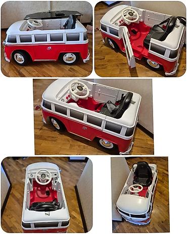 volta vs 1: Uşaq elektrik maşını – retro mikroavtobus dizaynı (qırmızı-ağ) - — 1