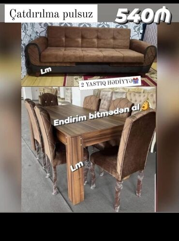 Masa və oturacaq dəstləri: Qonaq otağı üçün, Yeni, Açılmayan, Dördbucaq masa, 6 stul -da lalafo.az — 16 Masa və oturacaq dəstləri: Qonaq otağı üçün, Yeni, Açılmayan, Dördbucaq masa, 6 stul — 16