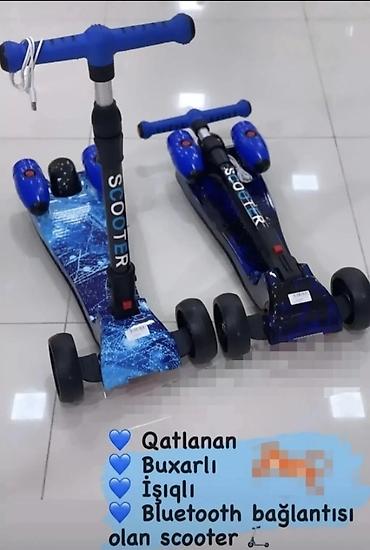 prius teker: Uşaq skuterı – qatlanan, buxarlı effektli, işıqlı və Bluetooth — 1