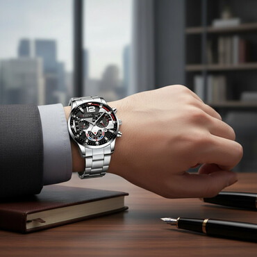 Классические часы: Классические часы часы, Серебро, США, Мужские, Б/у — 1