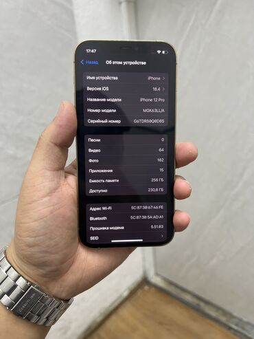 ящик для телефонов: IPhone 12 Pro, Колдонулган, 256 ГБ, Matte Gold, Каптама, 88 %