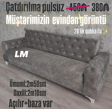 ağ divan: Boz rəngli, yumşaq məxmər tipli parça ilə üzlənmiş rahat divan. - — 1