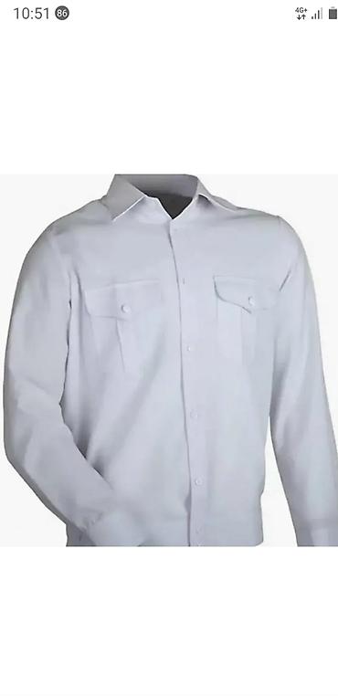 Рубашки: Белая форменная рубашка с длинным рукавом и погонами - Классический — 8