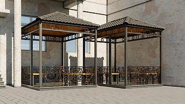 Metall konstruksiyalı dekorativ köşk/pavilyonlar - Material: möhkəm — 1