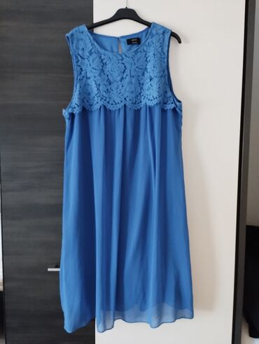 haljina mini teksas: L (EU 40), bоја - Svetloplava, Drugi stil, Kratkih rukava