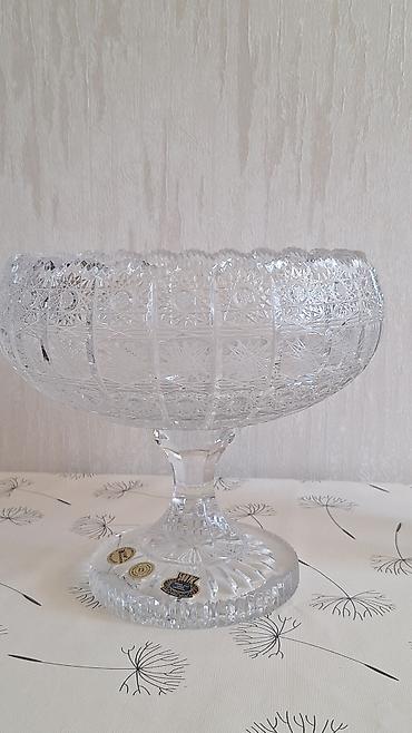 neman xrustal: Kənafidə oyma naxışlı kristal dəst - Material: qalın, şəffaf kəsim — 3