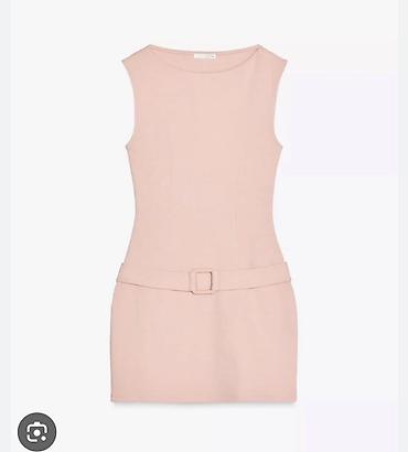 583 proba: Zara Платье-мини без рукавов в нежно-розовом цвете. Размер S Оригинал — 2