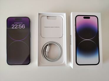 dubayski iphone 14: IPhone 14 Pro, 128 GB, Deep Purple, Face ID, Simsiz şarj