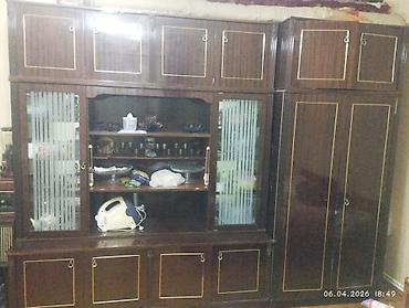divan kontakt home: Klassik taxta qonaq otağı divanı (sekretli şkaf‑stенка) - Material — 1