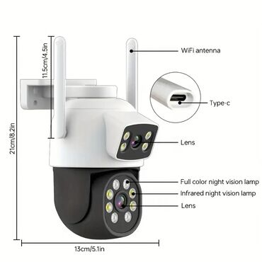 ipli epilyator: Təhlükəsizlik kamerası 4MP İkili Lensli Təhlükəsizlik Kamerası Çöl Ev