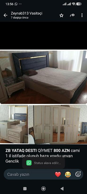 *ZB* *YATAQ DESTI* QİYMET *800 AZN* cəmi 1 il istifade olunub baza