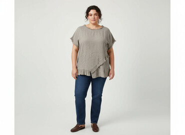 włoskie bluzki lniane: Women's blouse, size 4XL