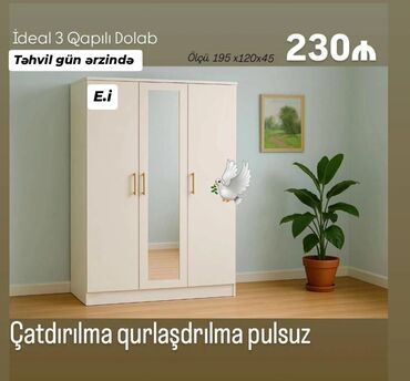 Masa və oturacaq dəstləri: Yeni, Düz dolab, Qarderob, paltar dolabı