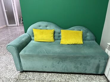 диван 5000: Кушетка диван, түсү - Көгүлтүр, Колдонулган