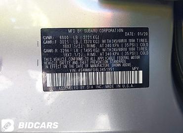 Subaru: Subaru Ascent: 2020 г., 2.4 л, Кроссовер — 7