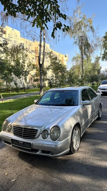 мерс сэшка: Mercedes-Benz E55 AMG, седан серебристого цвета, представляет собой