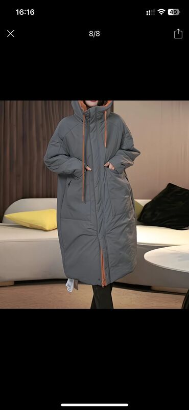 балоневая куртка: Плащ, С капюшоном, 5XL (EU 50)