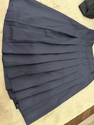 uniformalar: Tünd göy rəngli qatlanaqlı yubka mekteb yubkasi - Model: klassik qalın — 2