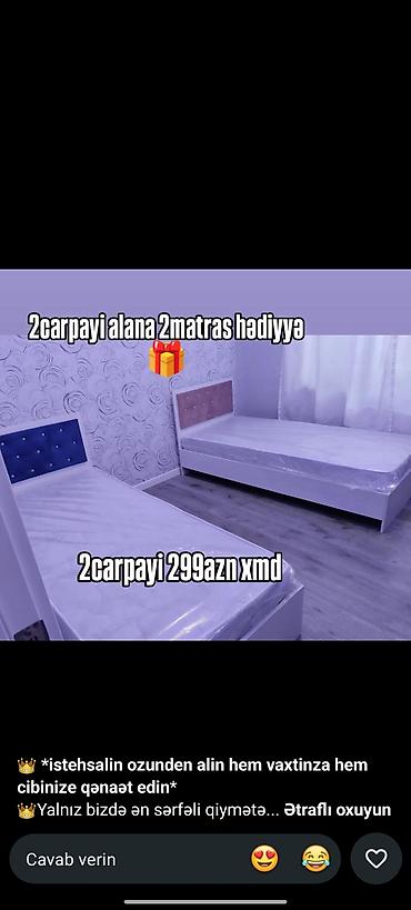 Oğlan və qız üçün, Yeni, Çarpayı, Bazasız, Matras ilə, Siyirməsiz