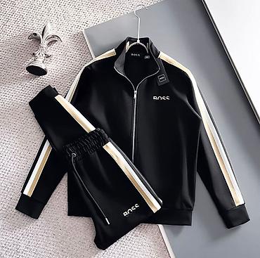 tech flecee: Мужской спортивный костюм, S, Boss, Новый, цвет - Черный, Самовывоз — 1