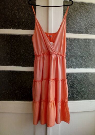 haljine od žoržeta: S (EU 36), bоја - Narandžasta, Drugi stil, Na bretele