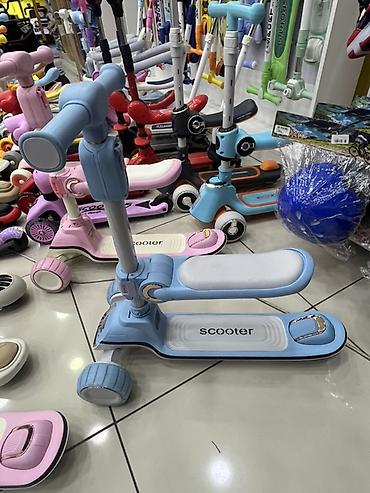 oturacaqlı scooter: Uşaq skuteri – 3 təkərli, oturacaqlı, tənzimlənən - Model: 3 təkərli — 2
