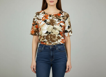 bluzka biala: Women's blouse, size L