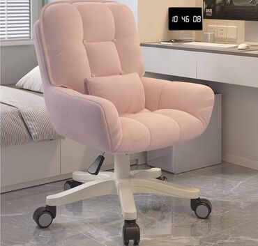 стульчик для новорожденных 3 в 1: Офис креслолор, Жаңы, Дөңгөлөктүү, түсү - Кызгылт, Акысыз жеткирүү