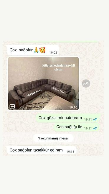 Künc divan – yumşaq oturacaqlı, rahat və geniş model. - L şəkilli
