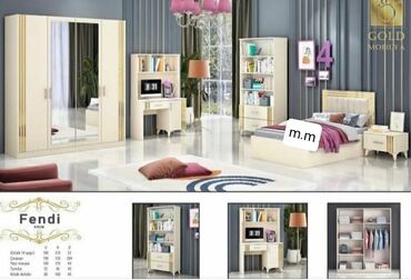 Yataq otağı dəstləri: İkinəfərlik çarpayı, Dolab, Termo, 2 tumba, Azərbaycan, Yeni — 10