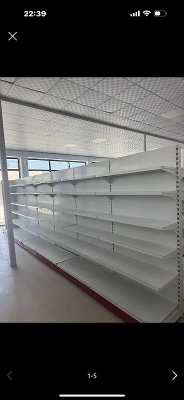 кинижный полка: Торговые стеллажи островного типадлина 5 метров - Металлические — 1