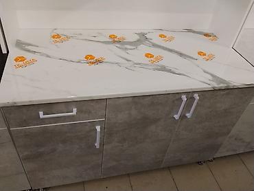 silver kitchen: Кухонный гарнитур в современном стиле «бетон/мрамор». - Комплектация — 3