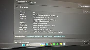 intel xeon: ASUS TUF Gaming F15 1TB: RTX 4070 | Core i7 13-cü nəsil | 1TB SSD — 5