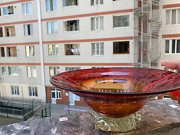 meyvə vitrin: Şüşə dekorativ meyvə qabı - Material: qalın şüşə - Rəng keçidi: tünd — 1