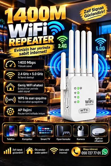 isləmis kamera: 1400M WiFi Repeater – evinizin hər yerində sabit internet! — 1