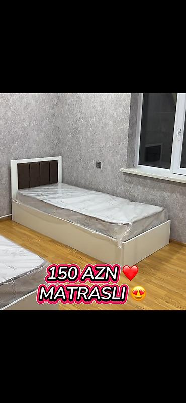 masinli kravat: Tək nəfərlik çarpayı – matrasla birlikdə - Rəng: ağ gövdə, yumşaq — 1