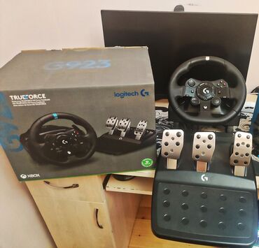 Аудиотехника: Logitech G923 oyun sükanı Kompüter ve xbox destekleyir qutusu var