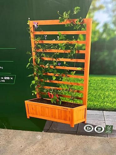 Žardinjere: Drvena žardinjera sa rešetkom za puzavice – Parkside - Kompaktna — 2
