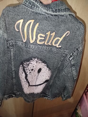 женский комбинезон с открытой спиной: Qız uşaqları üçün cins gödəkçə - Rəng: tünd boz/acid wash - Material