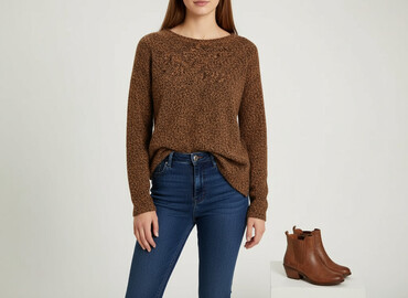 buty brązowe do garnituru: Women`s sweater, size S