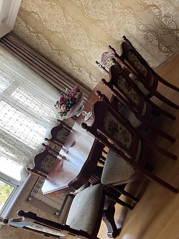 qoz: Klassik üslubda yemək otağı dəsti - Dəst: 1 ədəd iri düzbucaqlı masa — 3