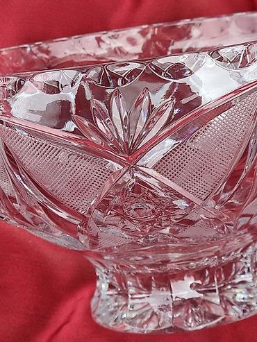 Вазы: БОГЕМИЯ Хрустальная ваза с глубокими гранями и классической алмазной — 7