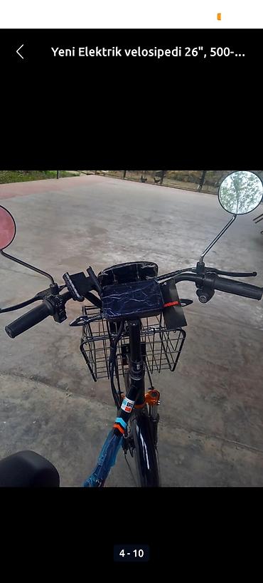 velpsiped: İşlənmiş Elektrik velosipedi 26", sürətlərin sayı: 1, 500-750 Vt, Ödənişli çatdırılma — 3