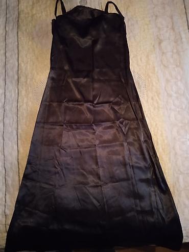 makaronka don: Qadın üçün qara atlas slip-stil don. - Material: ipək-effektli — 1